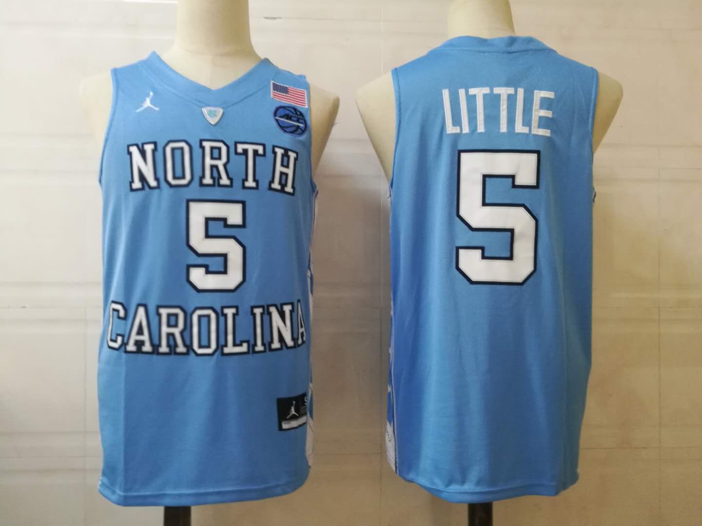 Men North Carolina Tar Heels #5 Little Light Blue 2025 NCAA Jersey->ncaa teams->NCAA Jersey